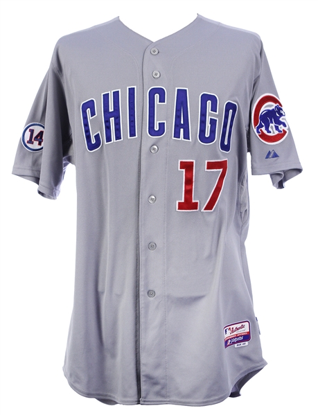 2015 Kris Bryant Chicago Cubs Road Jersey (MEARS LOA) Number Change