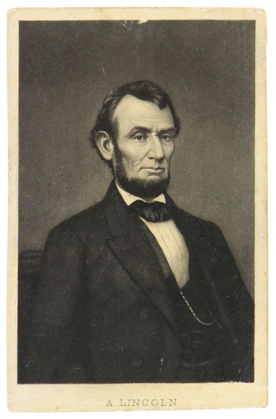 1861-65 Abraham Lincoln 16th President of the United States 2.5" x 3.75" CDV Photo Card