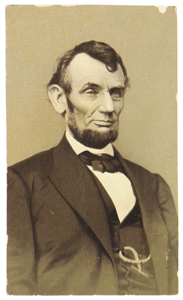 1861-65 Abraham Lincoln 16th President of the United States 2.25" x 3.75" CDV Photo Card