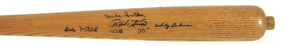 1956 H&B Louisville Slugger Professional Model Lathe Bat w/ Ralph Kiner, Duke Snider, Whitey Lockman & Dale Mitchell Signature Stampings (MEARS LOA)