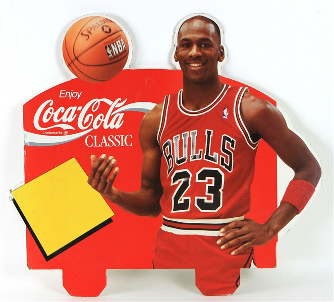 1990s RARE Michael Jordan Chicago Bulls 25" x 28" Coca Cola Advertising Display Piece (MINT)