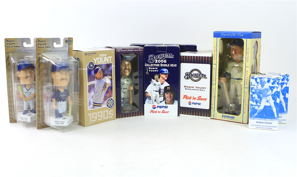 2000s Robin Yount Milwaukee Brewers MIB Bobblehead Collection - Lot of 13