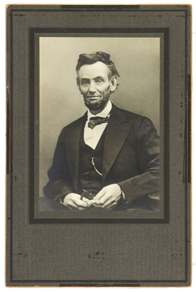 1865 Abraham Lincoln 16th President of the United States 6" x 9" CDV Photo Card