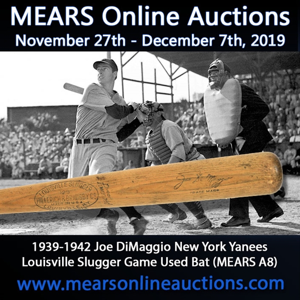 1939-42 Joe DiMaggio New York Yankees H&B Louisville Slugger Professional Model Bat (MEARS A8 & PSA/DNA)