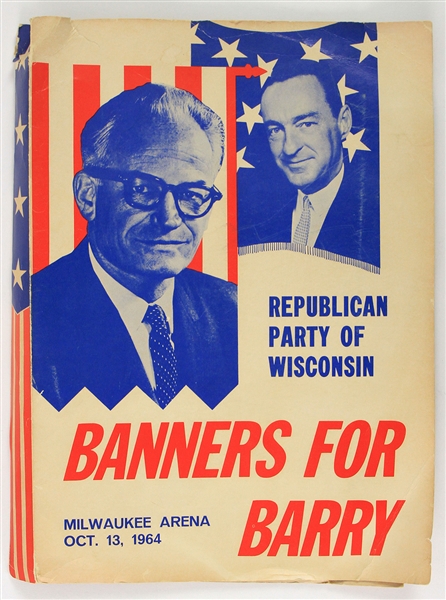 1964 Barry Goldwater "Banners For Barry" Milwaukee Arena Presidential Campaign Guide
