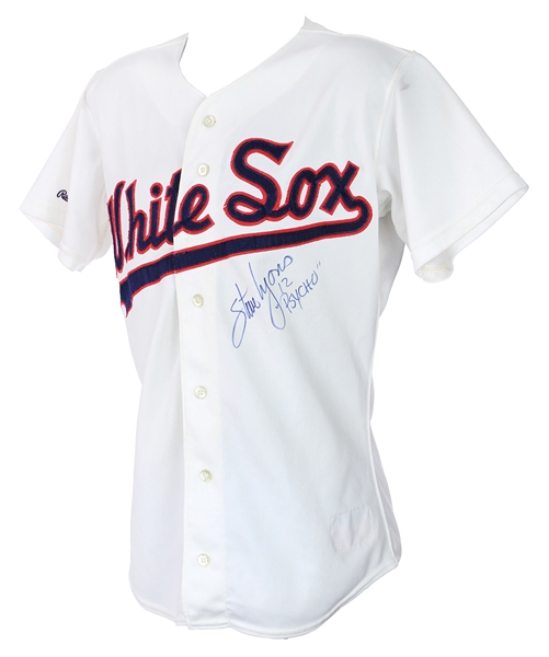 1987 Steve Lyons Chicago White Sox Signed Game Worn Home Uniform (MEARS A9/JSA)
