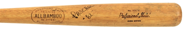 1982 Hagoromo All Bamboo Professional Model Japanese Baseball Bat (MEARS LOA)