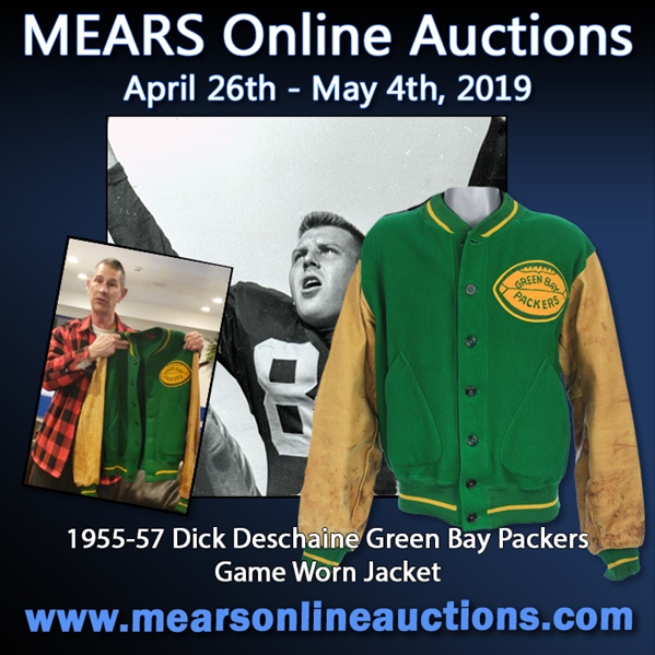 1955-57 Dick Deschaine Green Bay Packers Game Worn Jacket + Alumni 50 Year Guide (MEARS LOA/Family Letter)
