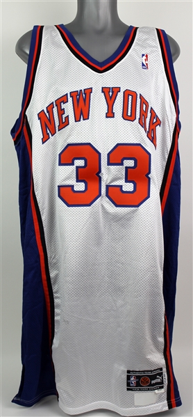 2000-01 Patrick Ewing New York Knicks Signed Preseason Home Jersey (MEARS A10/JSA)