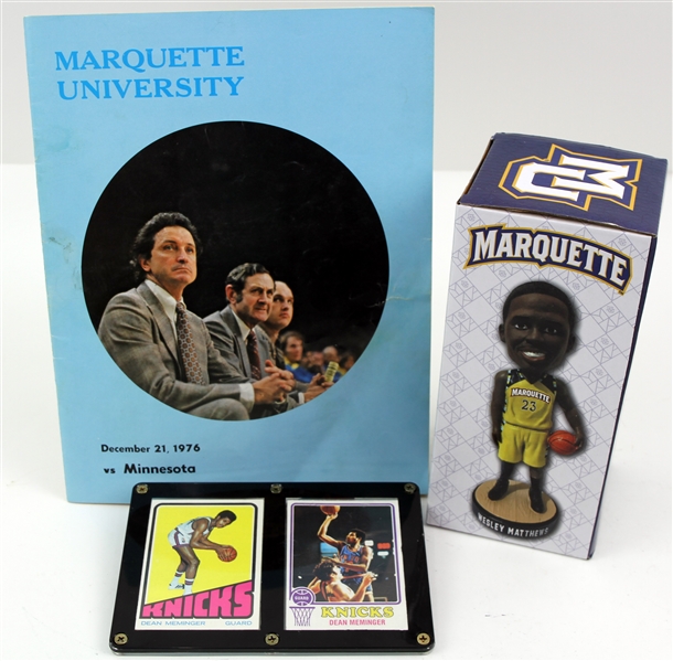 1969-2019 Marquette Basketball Program, Bobble Head, & Knicks Trading Cards