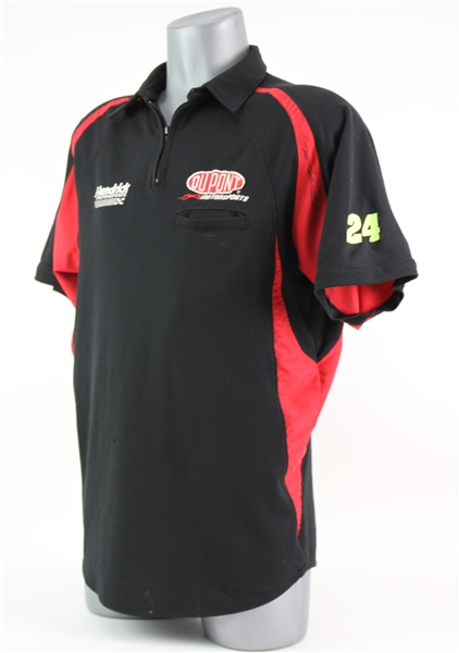 2000s Jeff Gordon Hendrick Motorsports DuPont Racing Signed Crew Shirt (MEARS LOA/JSA) 