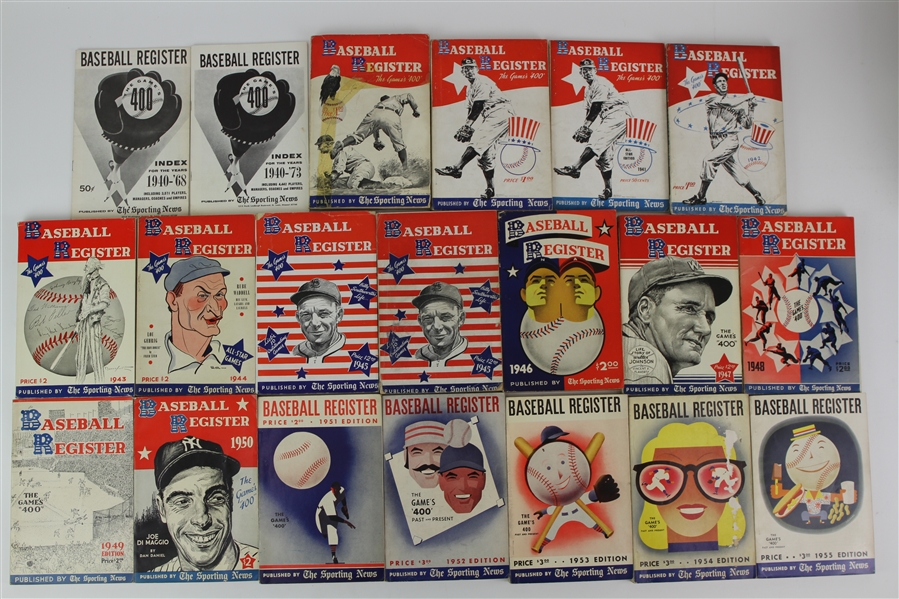 1940-74 The Sporting New Baseball Register Guide Collection - Lot of 38