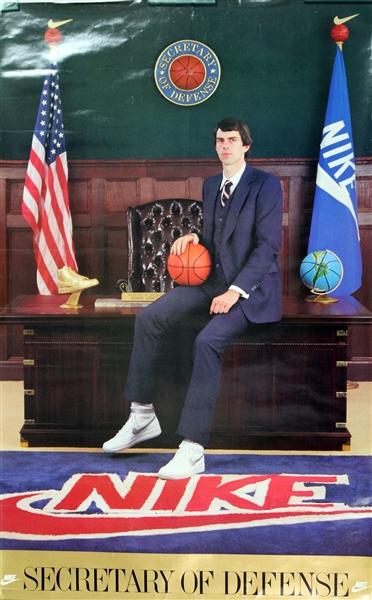 1980s Bobby Jones Philadelphia 76ers Secretary of Defense 22" x 35.5" Nike Poster