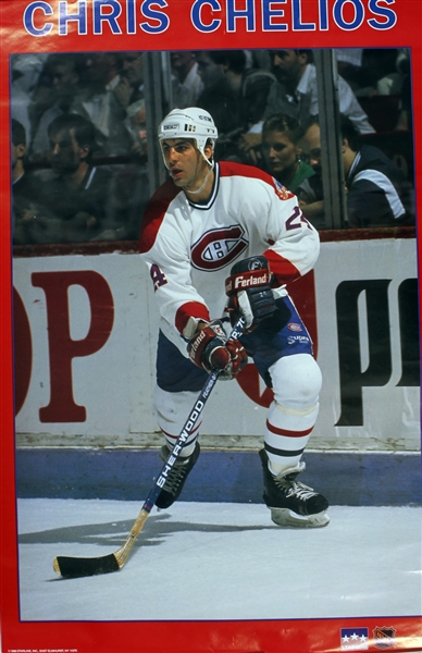 1989 Chris Chelios Montreal Canadiens 22" x 34.5" Starline Poster