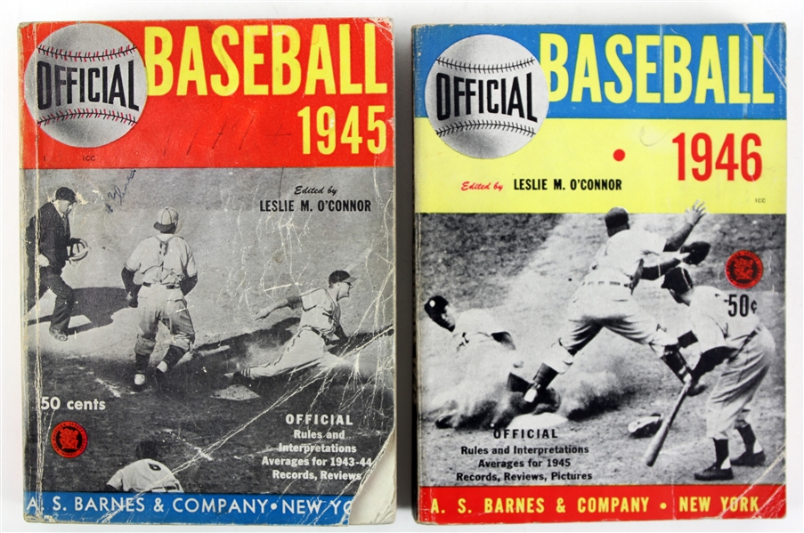 1945-46 AS Barnes & Company Official Baseball Guides Edited by Leslie OConnor