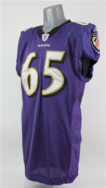 2011 Andre Gurode Baltimore Ravens Game Worn Home Jersey (MEARS LOA)