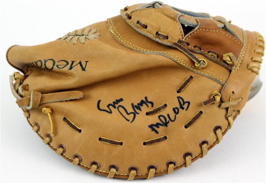 1977 Extremely High Grade Ernie Banks Chicago Cubs Signed Medalist Gladiator Signature Model First Basemans Mitt (JSA)