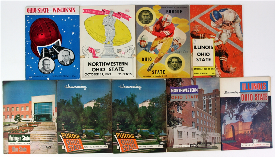 1941-73 Ohio State Buckeye Football Program Collection - Lot of 18