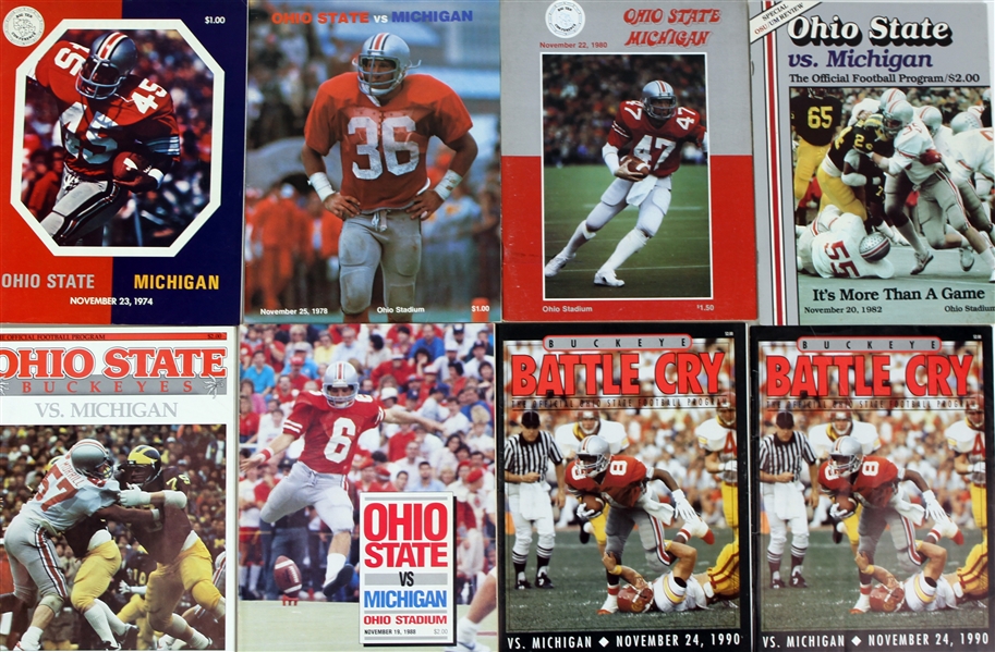 1974-2001 Ohio State Buckeyes Football Program Collection - Lot of 12 w/ 10 vs Michigan Wolverines