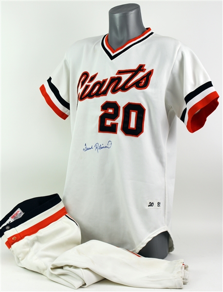 1981 Frank Robinson San Francisco Giants Signed Game Worn Home Uniform (MEARS A9/JSA) "First Black Manager of the NL"
