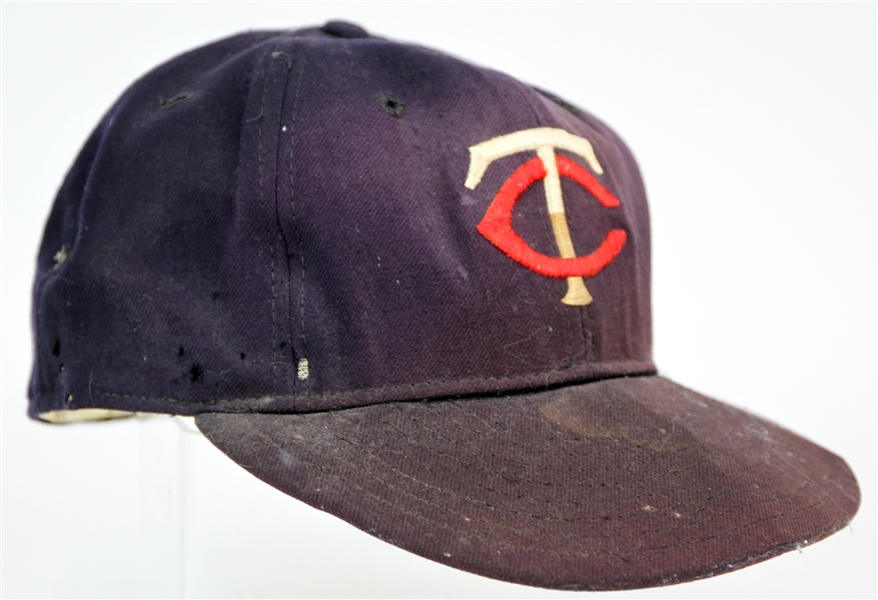 1973-82 Minnesota Twins Game Worn Cap (MEARS LOA)