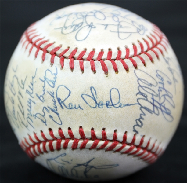 1993 Florida Marlins Inaugural Season Team Signed ONL White Baseball w/ 29 Signatures Including Gary Sheffield, Jeff Conine, Vada Pinson & More (JSA)