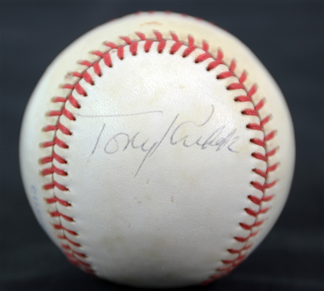 1985-89 Tony Kubek New York Yankees Signed OAL Brown Baseball (JSA)