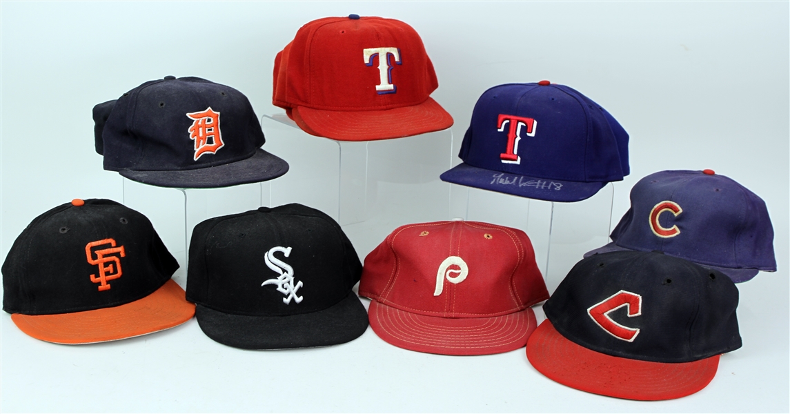 1972-2000 Game Worn Hat Collection - Lot of 12 w/ Bucky Dent, Oddibe McDowell, Gabe Kapler Signed & More (MEARS LOA)
