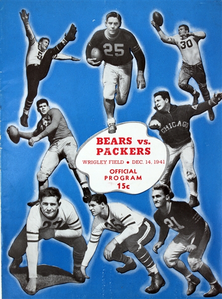 1941 Chicago Bears Green Bay Packers Wrigley Field Playoff Game Program