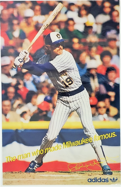 1980s Robin Yount Milwaukee Brewers Adidas 22 x 34 Poster 