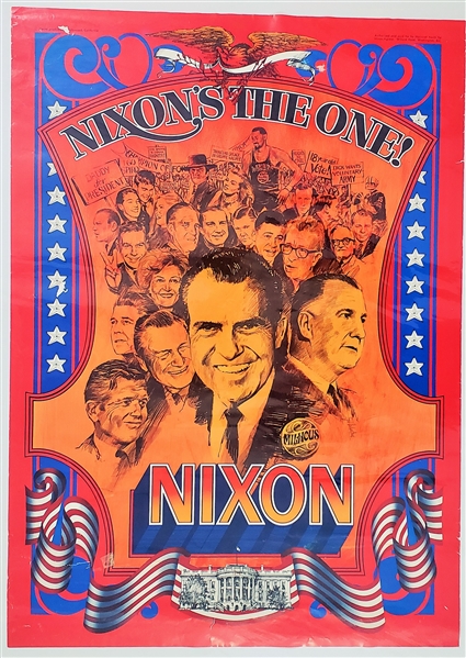 1968 Richard Nixon "Nixons the One!" 20 x 28 Political Poster 