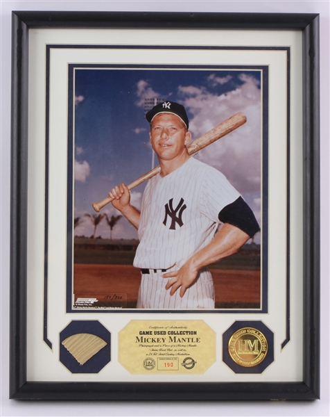 Lot Detail - 1951-1968 Mickey Mantle New York Yankees Framed 12x15 Game ...