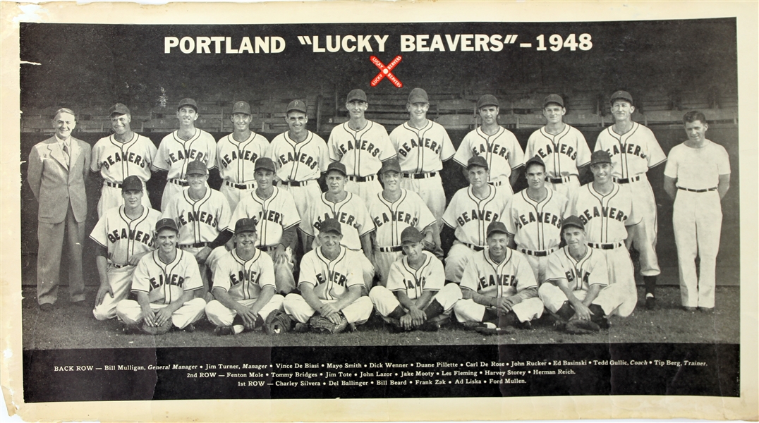 1948 Portland "Lucky" Beavers PCL 9.75" x 17.5" Team Photo