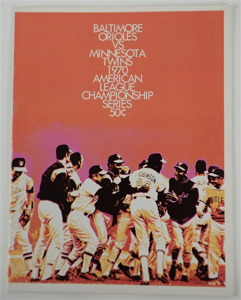 1970 Baltimore Orioles vs Minnesota Twins American League Championship Series Program 
