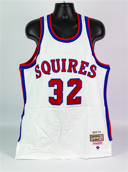 1972-73 Julius Erving Virgina Squires ABA Signed Mitchell  & Ness Reproduction Jersey (JSA)