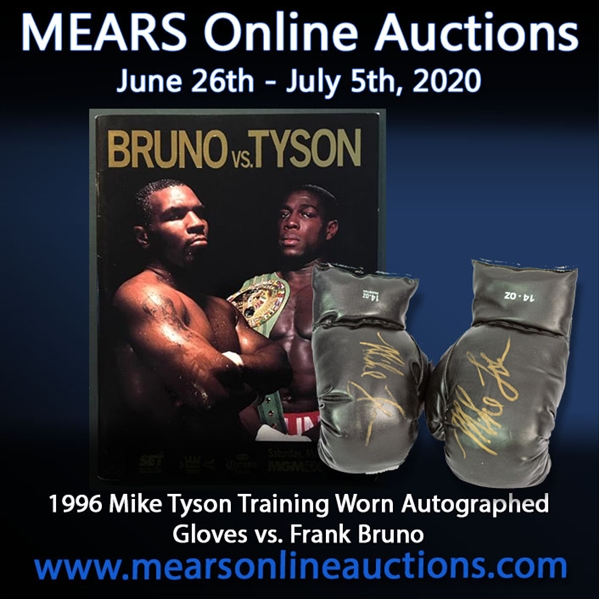1996 Mike Tyson World Heavyweight Champion Signed Training Worn Boxing Gloves - Pair of 2 (MEARS LOA "Worn To Train for Bruno 2)