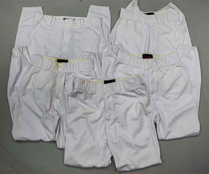 2002-03 Alex Rodriguez Texas Rangers Game Worn Home Uniform Pants - Lot of 5 Pairs (MEARS LOA)