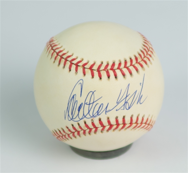 1995-99 Carlton Fisk Chicago White Sox Signed OAL Budig Baseball (JSA)