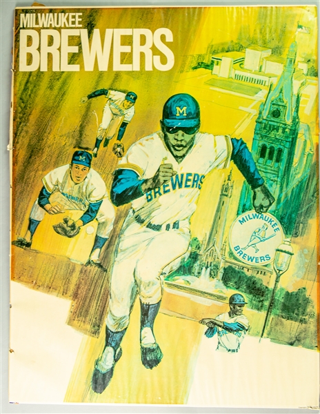 1970s Milwaukee Brewers 21.5" x 28" Mounted Poster