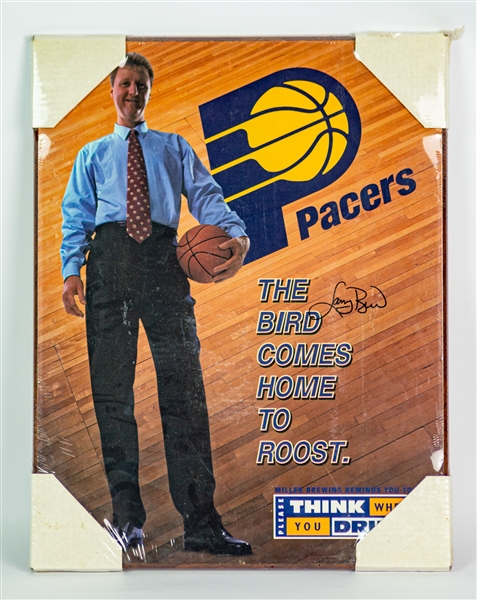 1997 Larry Bird Indiana Pacers Signed 17" x 22" Mounted Poster (JSA)