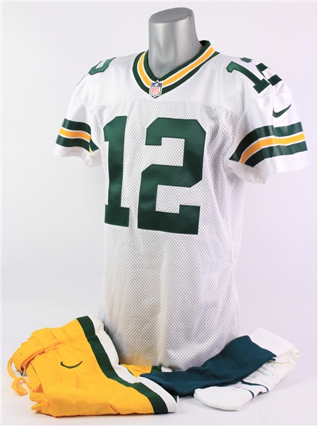 2012 Aaron Rodgers Green Bay Packers Road Uniform (MEARS A5)