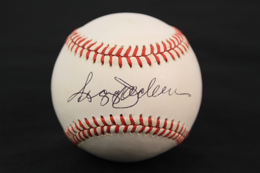 1985-89 Reggie Jackson New York Yankees Signed OAL Brown Baseball (JSA)
