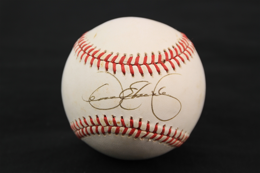 1987-89 Dennis Eckersley Oakland Athletics Signed OAL Brown Baseball (JSA)