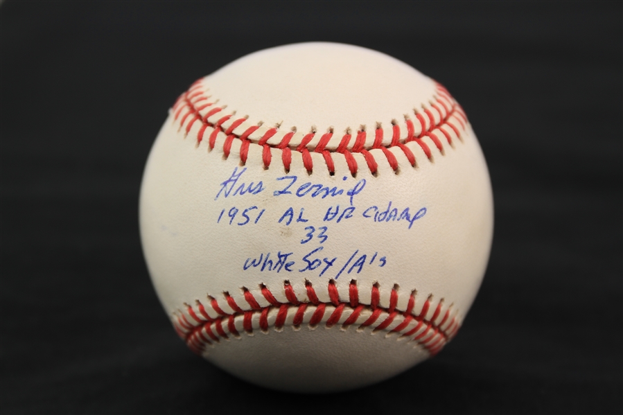 1995-99 Gus Zernial Philadelphia Athletics Signed OAL Budig Baseball (*JSA*)