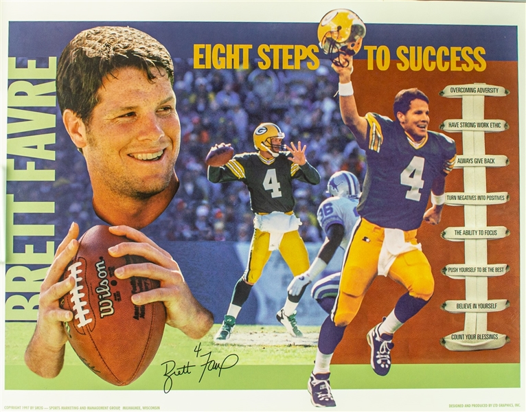 1997 Brett Favre Green Bay Packers Eight Steps to Success Poster
