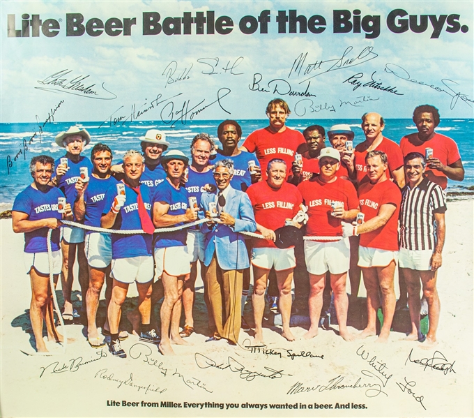 1978 Miller Brewing Company Lite Beer Battle of the Big Guys Poster