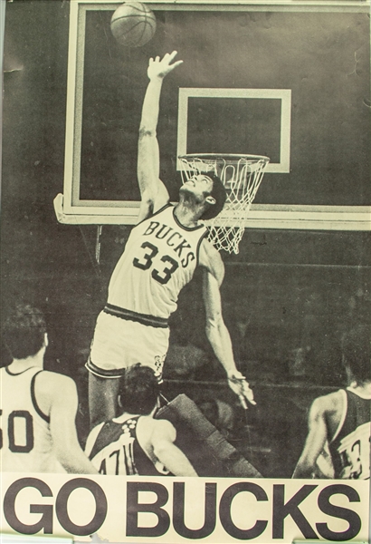 1970s Kareem Abdul-Jabbar Milwaukee Bucks Poster