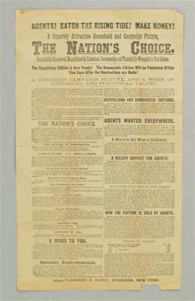 1884 The Nations Choice Campaign Goods Newspaper Advertisement Page