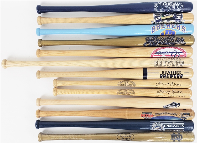 1990s-2000s Souvenir Mini Baseball Bats (Lot of 13)