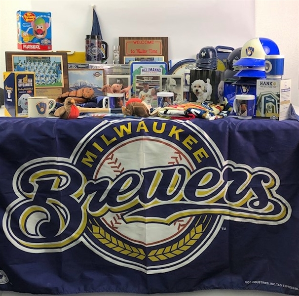 1980s-2000s Milwaukee Brewers Souvenirs Including Photos, Mini Helmets, Plaques & more (Lot of 100+)